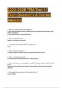 2022-2025 TFM Test 11  Exam Questions & Correct  Answers 