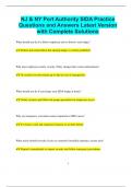 NJ & NY Port Authority SIDA Practice Questions and Answers Latest Version  with Complete Solutions
