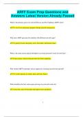 ARFF Exam Prep Questions and Answers Latest Version Already Passed