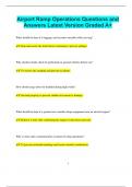 Airport Ramp Operations Questions and Answers Latest Version Graded A&plus;