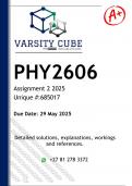 PHY2606 Assignment 2 (DETAILED ANSWERS) 2025 - DISTINCTION GUARANTEED