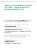 NUR230 EXAM 2 &vert;WITH ACTUAL QUESTIONS AND CORRECT VERIFIED ANSWERS&vert;PRE- EVALUATED A&plus; &vert;BRAND NEW&excl;&excl;