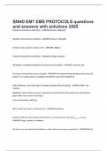 SNHD EMT EMS PROTOCOLS questions and answers with solutions 2025