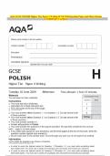 2024 AQA GCSE POLISH Higher Tier Paper 4 Writing JUNE Question Paper and Mark Scheme MERGED