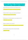 Aviation Law Exam 1 Review Questions and Answers Latest Update Graded A&plus;
