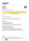 2024 AQA GCSE POLISH Higher Tier Paper 2 Speaking JUNE Question Paper and Mark Scheme MERGED