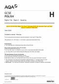 2024 AQA GCSE POLISH Higher Tier Paper 2 Speaking JUNE Question Paper and Mark Scheme MERGED