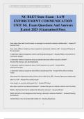 NC BLET State Exam - LAW ENFORCEMENT COMMUNICATION UNIT SG&period; Exam Questions And Answers &vert;Latest 2025 &vert; Guaranteed Pass&period;