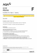 2024 AQA GCSE POLISH Foundation Tier Paper 2 Speaking JUNE Question Paper and Mark Scheme MERGED
