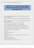 NCBE Part 1 - General Anatomy Exam Questions And Answers &vert;Latest 2025 &vert; Guaranteed Pass&period;