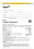 2024 AQA GCSE CHINESE &lpar;MANDARIN&rpar; Higher Tier Paper 4 Writing MAY Question Paper and Mark Scheme MERGED