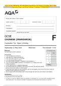 2024 AQA GCSE CHINESE &lpar;MANDARIN&rpar; Foundation Tier Paper 4 Writing MAY Question Paper and Mark Scheme MERGED
