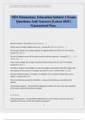 NES Elementary Education Subtest 2 Exam Questions And Answers &vert;Latest 2025 &vert; Guaranteed Pass&period;
