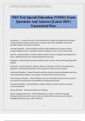 NES Test Special Education &lpar;NT601&rpar; Exam Questions And Answers &vert;Latest 2025 &vert; Guaranteed Pass&period;