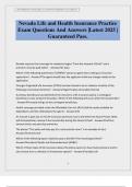 Nevada Life and Health Insurance Practice Exam Questions And Answers &vert;Latest 2025 &vert; Guaranteed Pass&period;