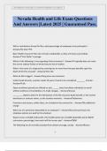 Nevada Health and Life Exam Questions And Answers &vert;Latest 2025 &vert; Guaranteed Pass&period;