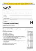 2024 AQA GCSE CHINESE &lpar;MANDARIN&rpar; Higher Tier Paper 3 Reading MAY Question Paper and Mark Scheme MERGED