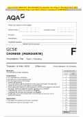 2024 AQA GCSE CHINESE &lpar;MANDARIN&rpar; Foundation Tier Paper 3 Reading MAY Question Paper and Mark Scheme MERGED