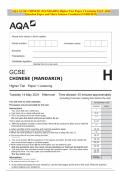 2024 AQA GCSE CHINESE &lpar;MANDARIN&rpar; Higher Tier Paper 1 Listening MAY Question Paper and Mark Scheme MERGED