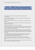 NINJA - PRITE Review Exam Questions And Answers &vert;Latest 2025 &vert; Guaranteed Pass&period;