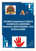 AFL1501 Assignment 1 FORUM (COMPLETE ANSWERS) Semester 1 2025 (655302) - DUE 31 March 2025