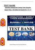Test Bank For Operations Management Creating Value Along the Supply Chain&comma; 11th Edition By Russell &lpar;Ch 1 To 17&rpar; Updates &lpar; pdf file &rpar;
