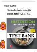 Test Bank For Nutrition For Healthy Living 6th Edition By Schiff &lpar;Ch 1 To 13&rpar; Update &lpar; pdf file &rpar;