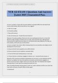 NUR 122 EXAM 1 Questions And Answers &vert;Latest 2025 &vert; Guaranteed Pass&period;