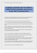 NURSING 265&sol;NURS 2633 MATERNAL CHILD EXAM 2 Questions And Answers &vert;Latest 2025 &vert; Guaranteed Pass&period;