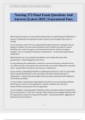 Nursing 372 Final Exam Questions And Answers &vert;Latest 2025 &vert; Guaranteed Pass&period;