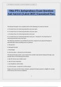 Ohio PTA Jurisprudence Exam Questions And Answers &vert;Latest 2025 &vert; Guaranteed Pass&period;