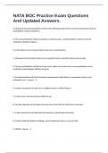 NATA BOC Practice Exam Questions And Updated Answers&period; 