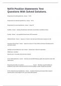 NATA Position Statements Test Questions With Solved Solutions&period;