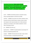 Auction License 2024&sol;2025 Exam  Comprehensive Questions and Verified  Answers &vert; Accurate Solutions &vert; Get it  100&percnt; Correct&excl;&excl; &vert; Already Graded A&plus;
