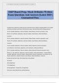 O&P Board Prep&colon; Mock Orthotics Written Exam Questions And Answers &vert;Latest 2025 &vert; Guaranteed Pass&period;