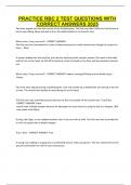 PRACTICE RBC 2 TEST QUESTIONS WITH CORRECT ANSWERS 2025