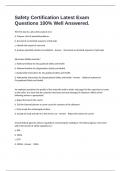 Safety Certification Latest Exam Questions 100&percnt; Well Answered&period;