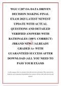 WGU C207 OA DATA DRIVEN DECISION MAKING FINAL EXAM 2025 LATEST NEWEST UPDATE WITH ACTUAL QUESTIONS AND DETAILED VERIFIED ANSWERS WITH RATIONALES &lpar;100&percnt; CORRECT&rpar; &sol;&sol;BRAND NEW&excl;&excl; &sol;ALREADY GRADED A&plus; WITH GUARANTEED SUCCESS AFTER DOWNLOAD &lpar;ALL YOU NEED TO PASS Y