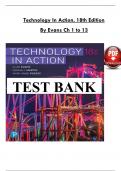 Test Bank for Technology in Action&comma; 18th Edition by Evans &lpar;Ch 1 &ndash; 13&rpar;  &ndash; Downloadable PDF