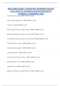 NSG 3600 EXAM 1 PEDIATRIC NURSING GALEN COLLEGE OF NURSING QUESTIONS WITH CORRECT ANSWERS 2025