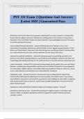 PSY 331 Exam 2 Questions And Answers &vert;Latest 2025 &vert; Guaranteed Pass&period;