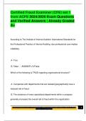 Certified Fraud Examiner &lpar;CFE&rpar; set 1  from ACFE 2024&sol;2025 Exam Questions  and Verified Answers &vert; Already Graded  A&plus; 