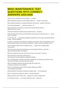 MSSC MAINTENANCE TEST QUESTIONS WITH CORRECT ANSWERS 2025