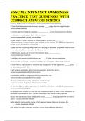 MSSC MAINTENANCE AWARENESS PRACTICE TEST QUESTIONS WITH CORRECT ANSWERS 2025 