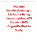 Instructor Manual for A Concise Introduction to Logic 13th Edition By Patrick Hurley