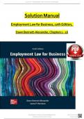SOLUTION MANUAL For Employment Law for Business&comma; 10th Edition by Dawn Bennett-Alexander&comma; Verified Chapters 1 - 16&comma; Complete