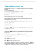 Texas medication aide test Questions and Answers Best rated A&plus; Guaranteed Success Latest Update