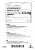 2024 Pearson Edexcel  A Level GCE Chemistry PAPER 2 QUESTION PAPER &lpar;9CH0&sol;02&semi; Advanced Organic and Physical Chemistry