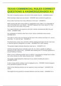 TEXAS COMMERCIAL RULES CORRECT QUESTIONS & ANSWERS&lpar;GRADED A&plus;&rpar;