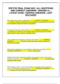 EDF2720 FINAL EXAM 2025 &vert; ALL QUESTIONS AND CORRECT ANSWERS &vert; GRADED A&plus; &vert; LATEST EXAM &vert; VERIFIED ANSWERS &vert; JUST RELEASED